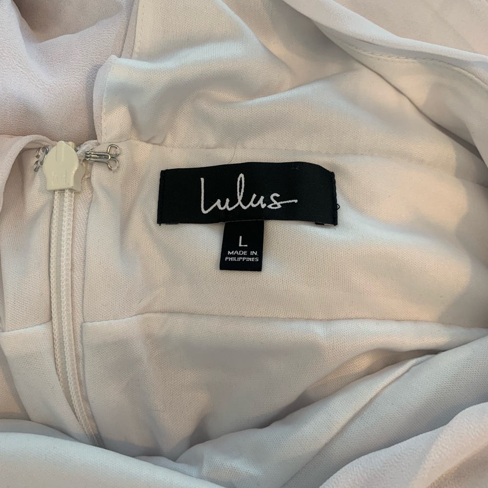 Lulu’s white floor length dress